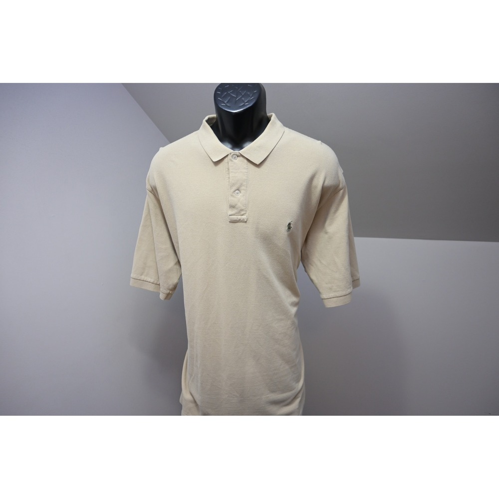 Polo Ralph Lauren Polo Shirt Mens XXL Tan Beige Short Sleeve Pony Logo Excellent